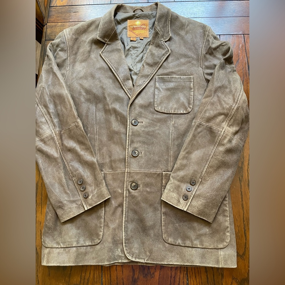 The Territory Ahead Leather Blazer Jacket Sport Coat Vintage - Picture 1 of 11